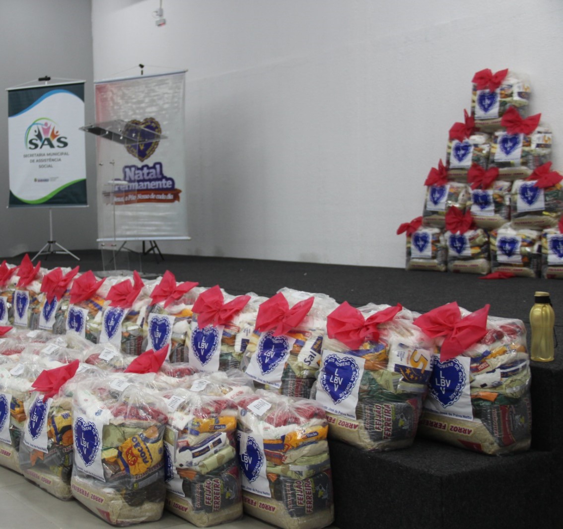 Assistência Social de Sarandi recebe 120 cestas de alimentos da campanha Natal Permanente da LBV