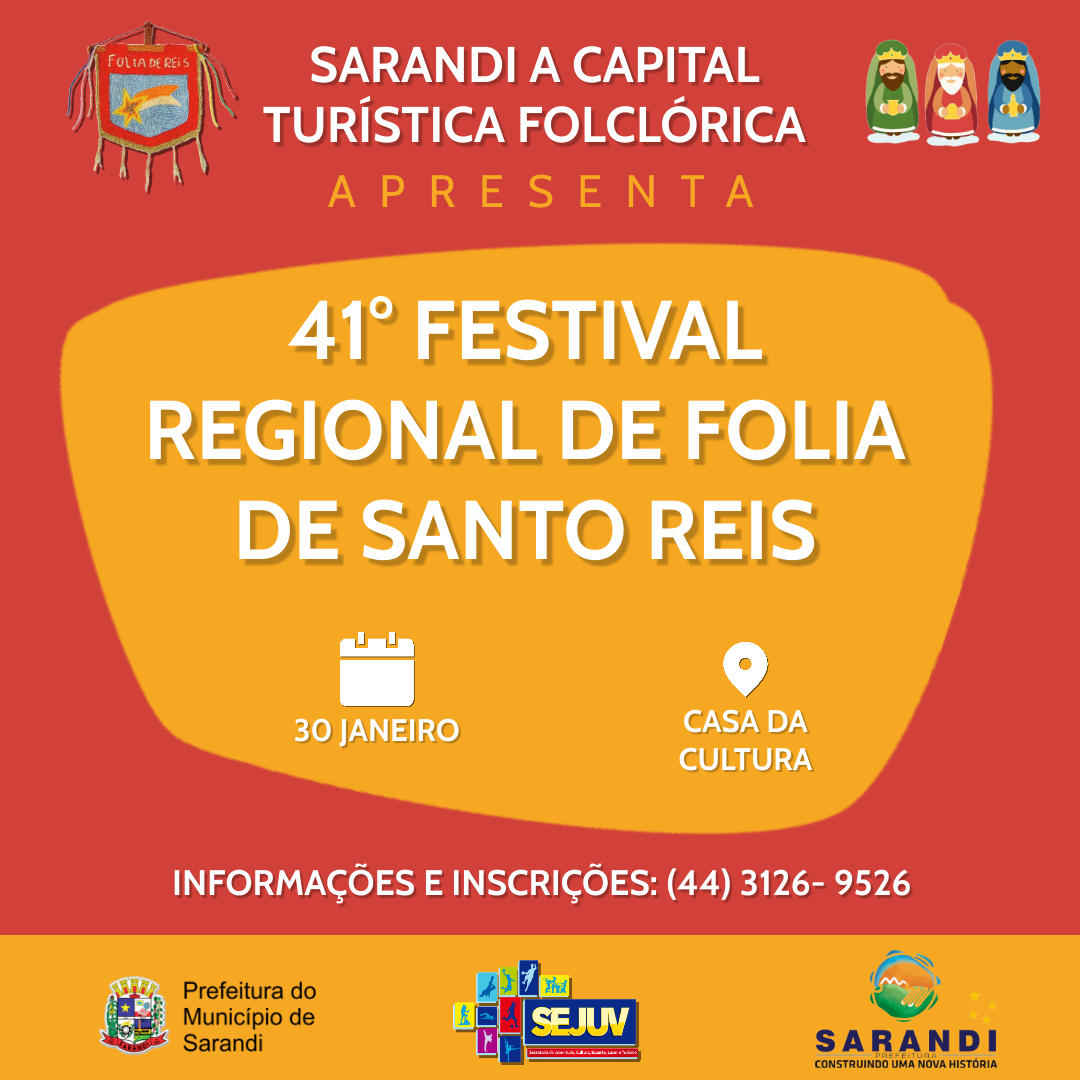 Vem aí o 41° Festival Regional de Folia de Santo Reis