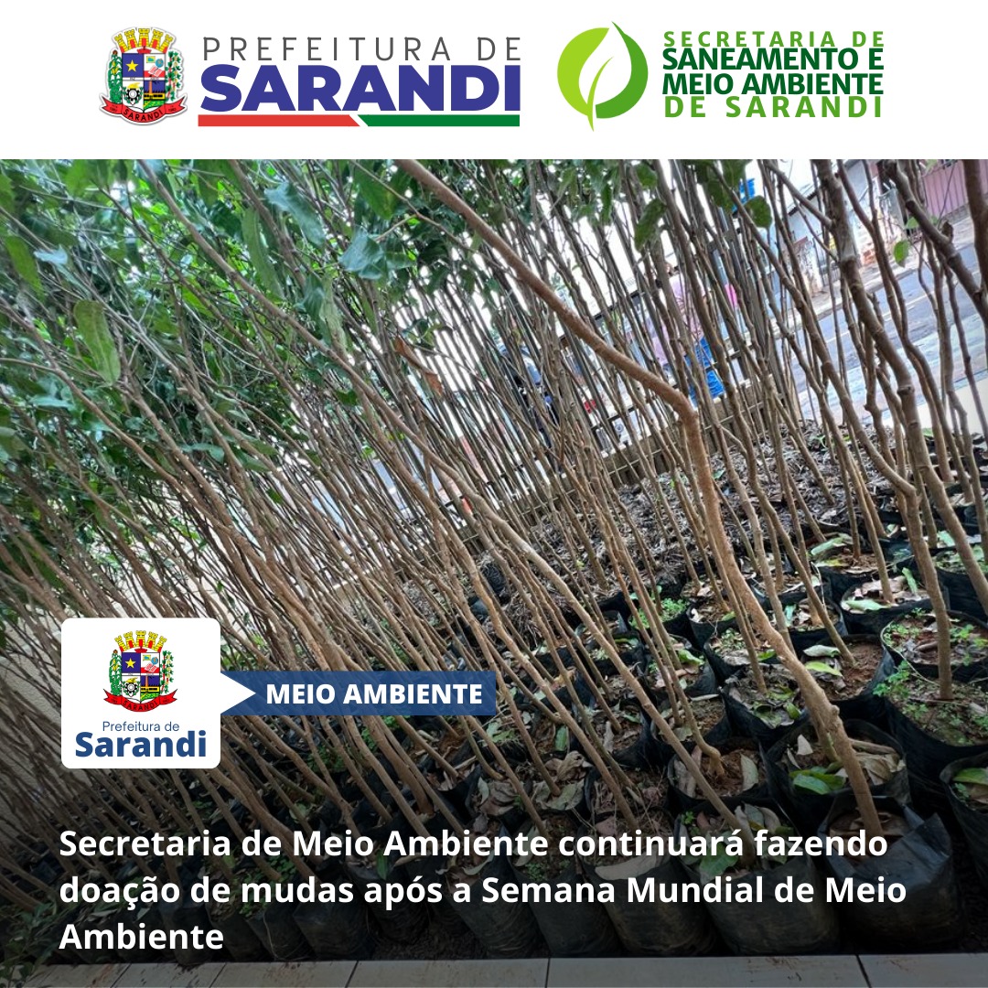 Secretaria de Meio Ambiente continuará fazendo doação de mudas após a Semana Mundial de Meio Ambiente