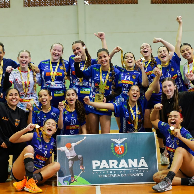 Handebol feminino juvenil de Sarandi conquista título invicto da fase regional dos Jogos da Juventude do Paraná e garante vaga na Macro Regional Ouro