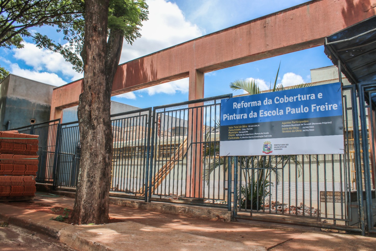 Obras de reforma da Cobertura e Pintura da Escola Municipal Paulo Freire