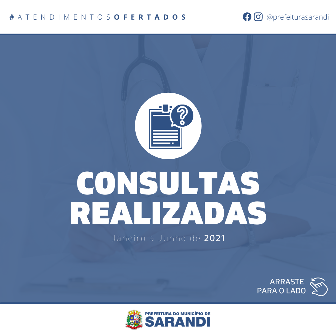 Consultas realizadas de janeiro a junho de 2021 em Sarandi