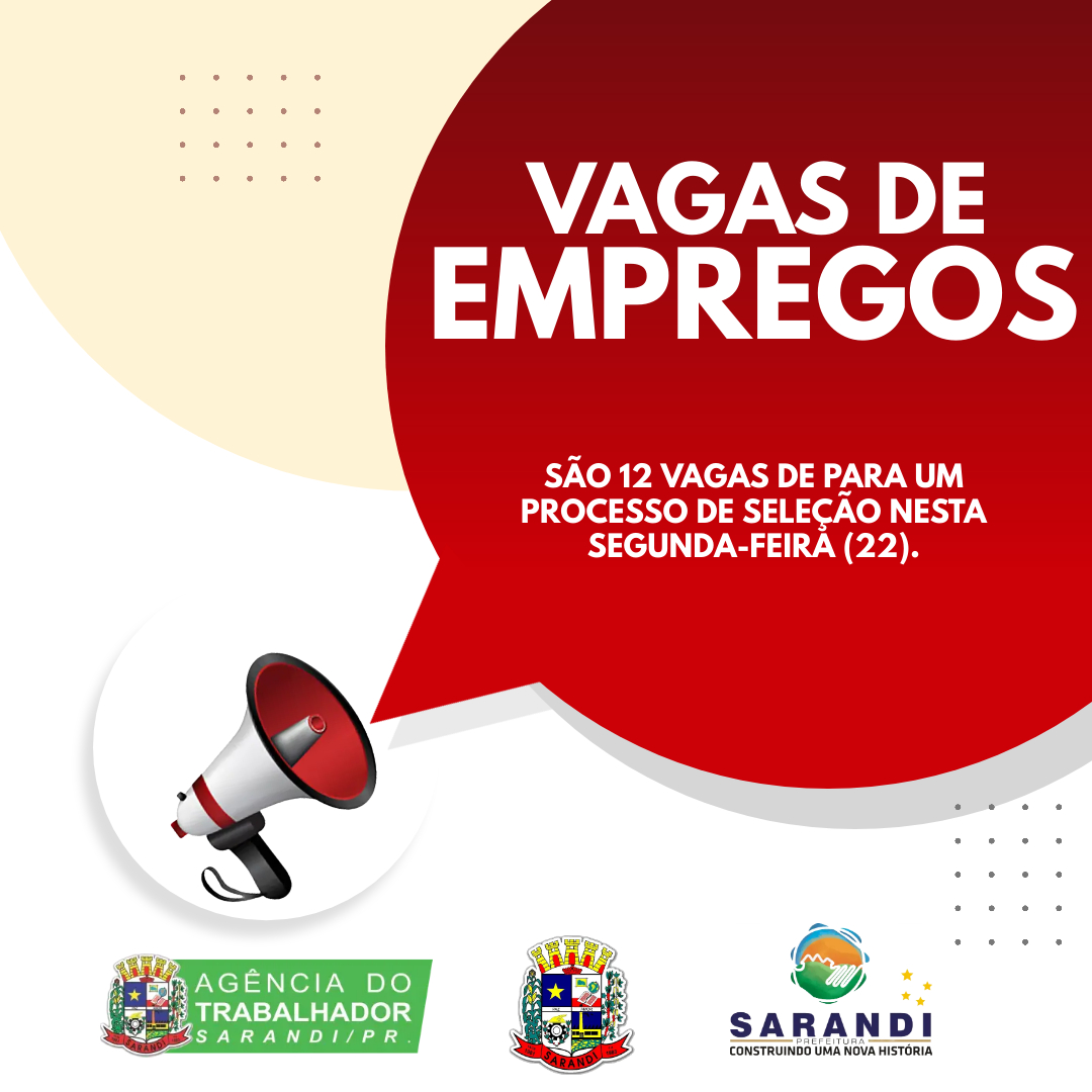 Vagas de Emprego - 22/11
