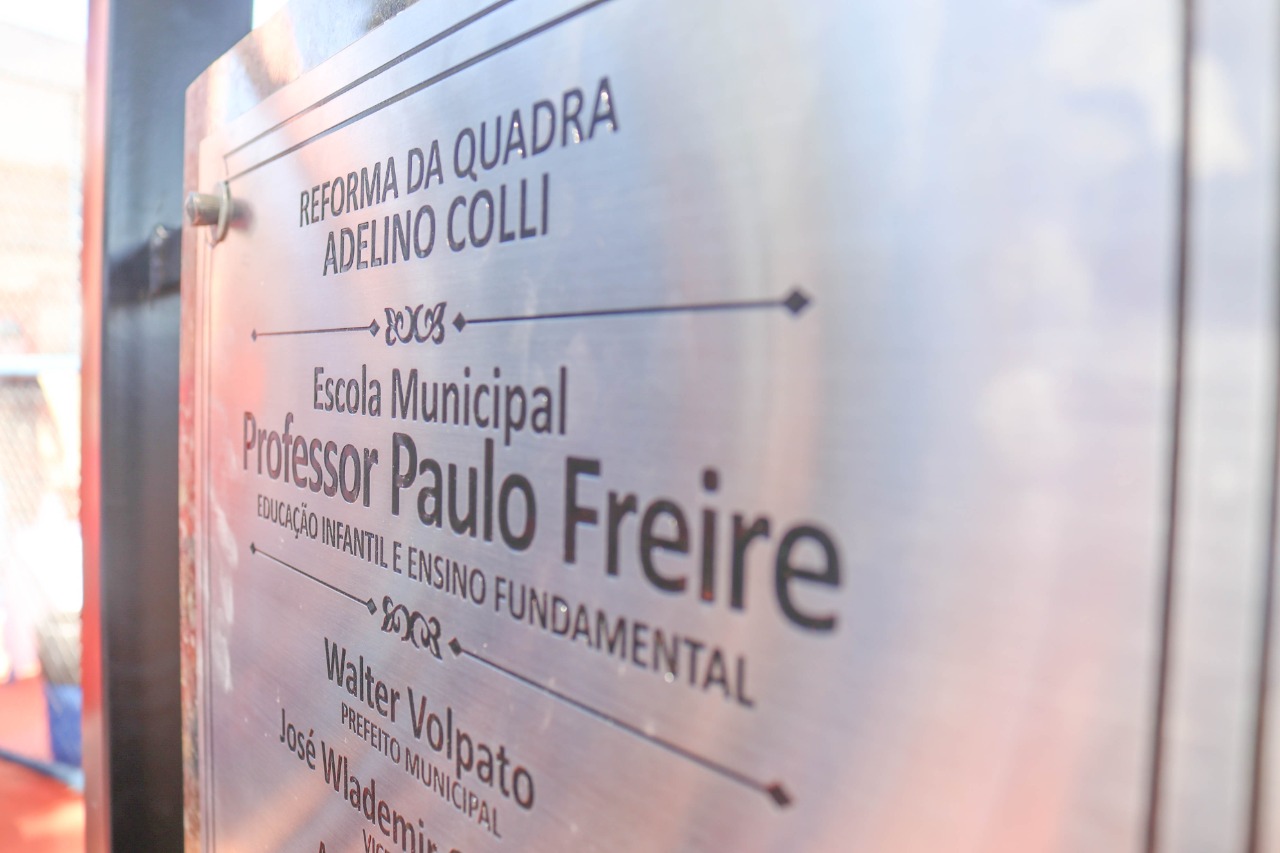 Inauguração da reforma da quadra poliesportiva Adelino Colli da Escola Municipal Professor Paulo Freire