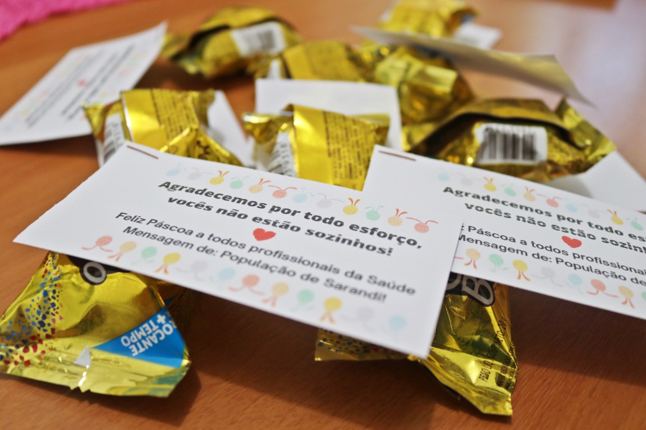 Prefeitura de Sarandi homenageia profissionais da saúde em ação de Páscoa