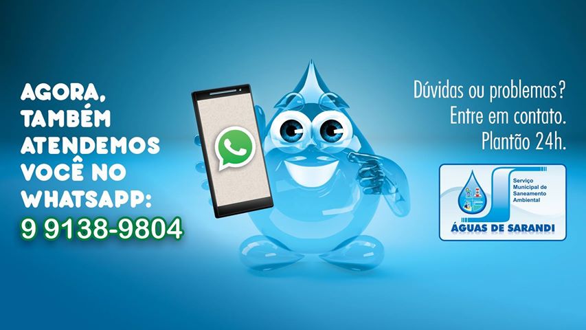 Autarquia de Águas de Sarandi está atendendo pelo (44) 3264-1232