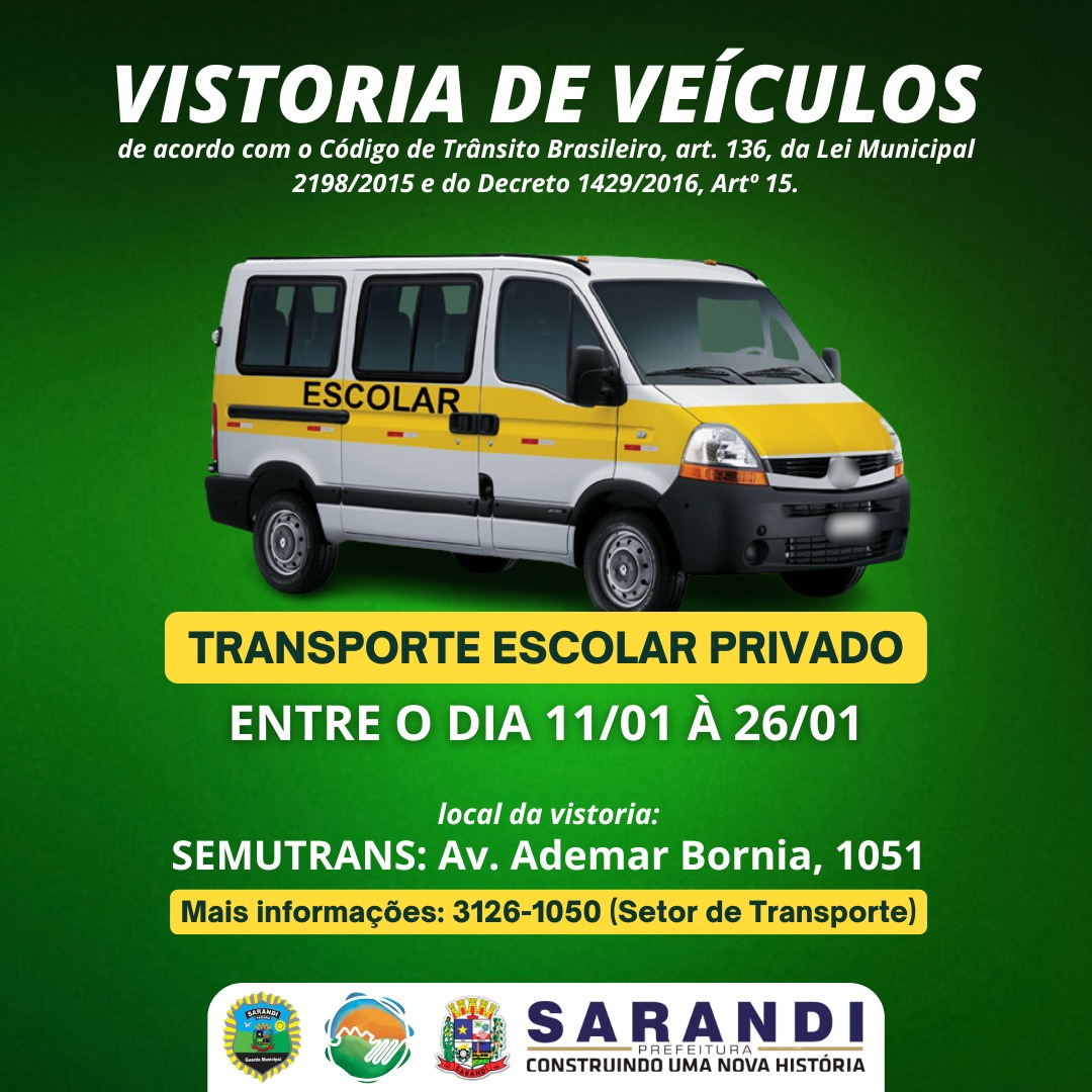 SEMUTRANS REALIZA VISTORIA NO TRANSPORTE ESCOLAR PRIVADO