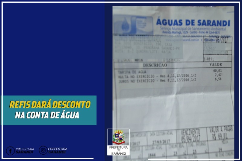 Moradores que estão com a conta de água atrasada poderão renegociar a dívida