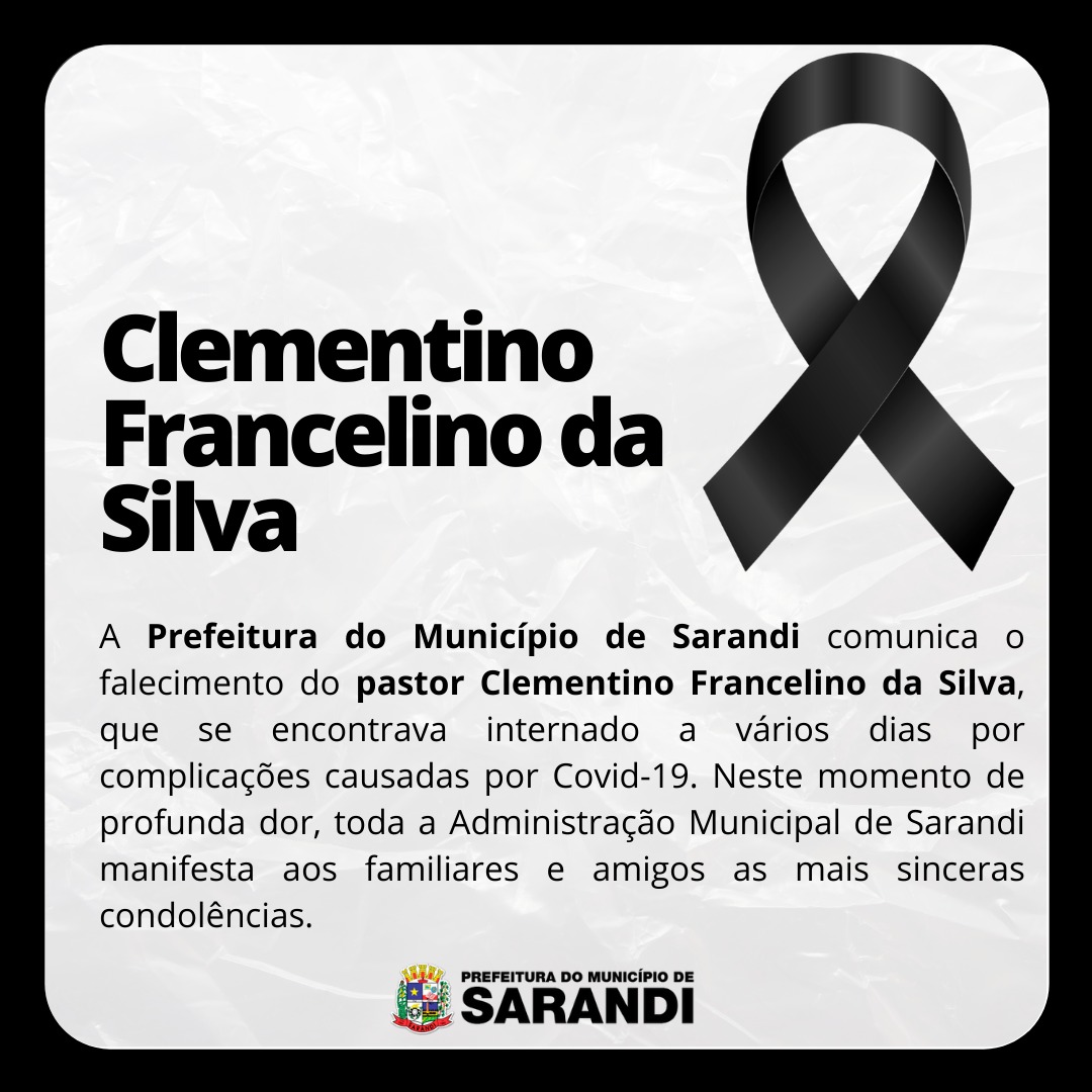 Nota de Pesar - Clementino Francelino da Silva