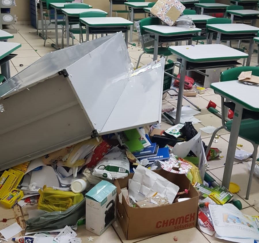 Atos de vandalismo em unidades de ensino de Sarandi causam indignação, revolta e muitos prejuízos